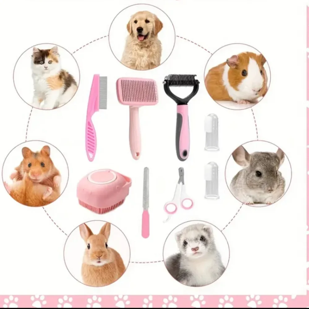 8 Piece Dog Grooming Set New Pink 🩷